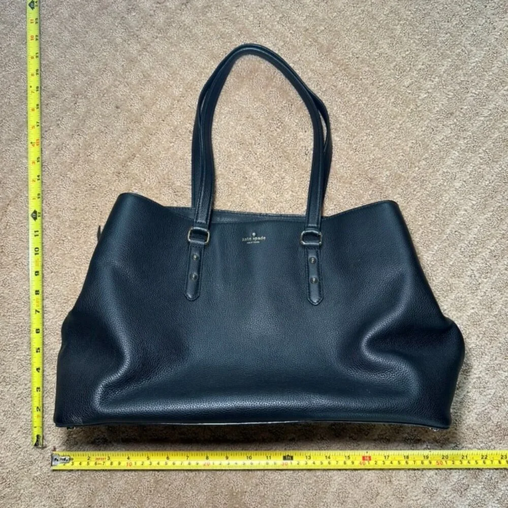 Kate Spade Larchmont Avenue Evangelie Satchel - Black with Gold Hardware - Picture 6 of 14